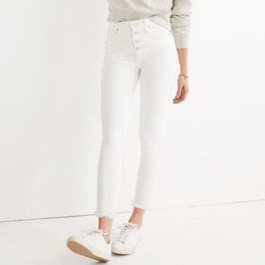 Madewell 10” White High Rise Skinny Crop Jeans
